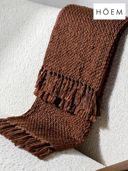 HÖEM Chestnut Morni Woven Fringed Throw (E43615) | €35