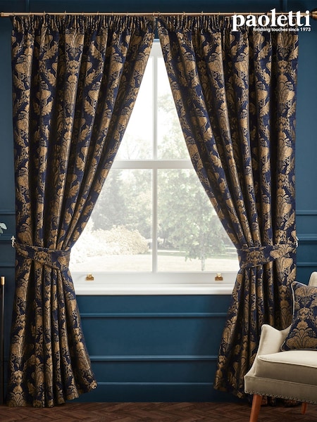 Paoletti Shiraz Danmask Jacquard Pencil Pleat Pencil Pleat Curtains (E43621) | R$ 1,285 - R$ 2,025