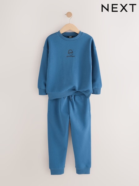 Sininen kallo - Graafinen Pyöreä kaula-aukko ja Verryttelyhousut Set (3-16v.) (E43666) | €23 - €36