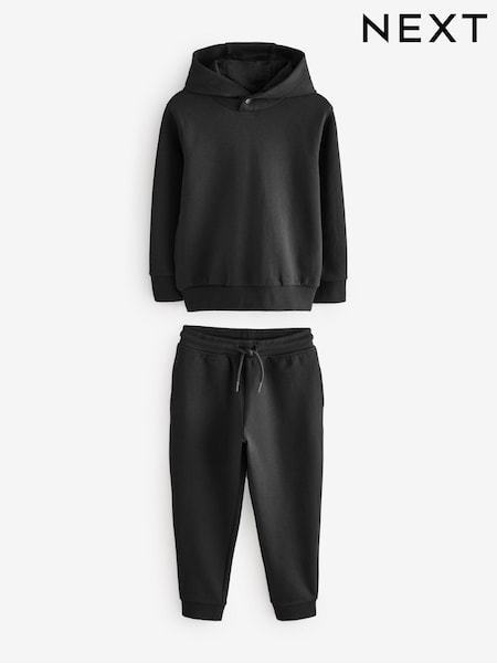 שחור - Smart Popper Neck Hoodie And Joggers Set (3-16yrs) (E43667) | ‏134‏₪ - ‏168‏ ₪