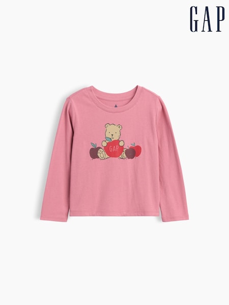 Pink Brannan Bear - Gap Graphic Long Sleeve T-shirt (6mths-5yrs)