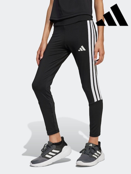 adidas Black Train Essentials 3 Stripe Leggings (E43707) | R$ 180