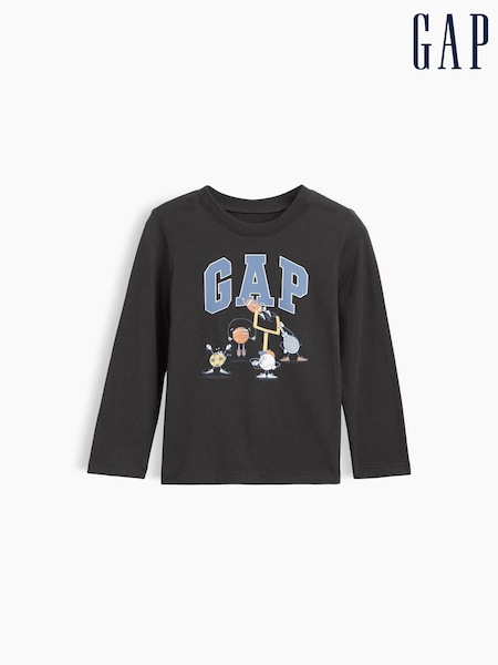 Black Sporty - Gap Graphic Long Sleeve T-shirt (6mths-5yrs)