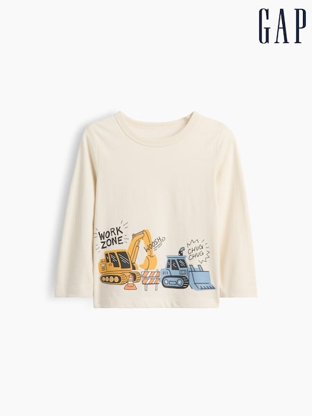 Camión en crema - Gap Graphic Long Sleeve T-shirt (6mths-5yrs)
