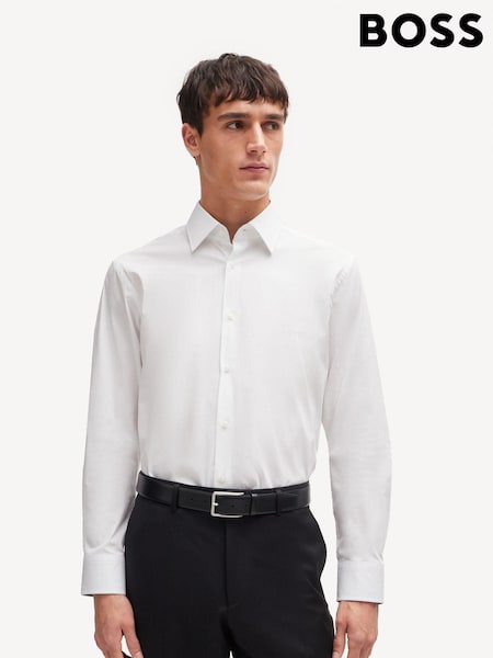 BOSS White Stretch Cotton Regular-Fit Shirt (E43782) | €65