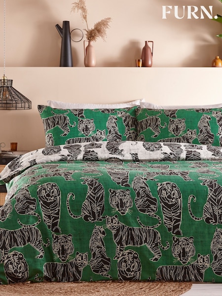 Furn Jungle Green Wildcat Animal Duvet Cover Set (E43823) | R$ 190 - R$ 355