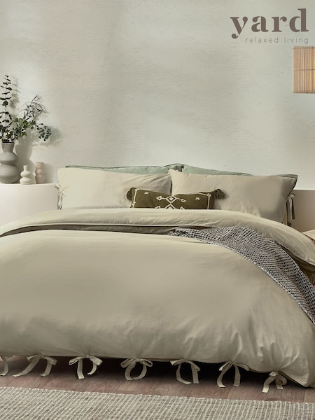 Yard Linen Mallow Bowtie 100% Cotton Duvet Cover Set (E43832) | €45 - €82
