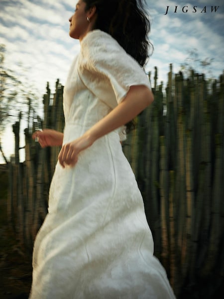 Jigsaw White Textured Jacquard Dress (E43845) | €141