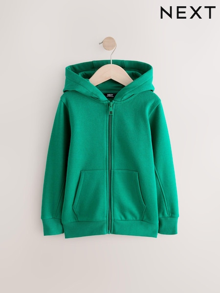 Dark Green Plain Zip Through Hoodie (3-16yrs) (E43857) | €17.50 - €25