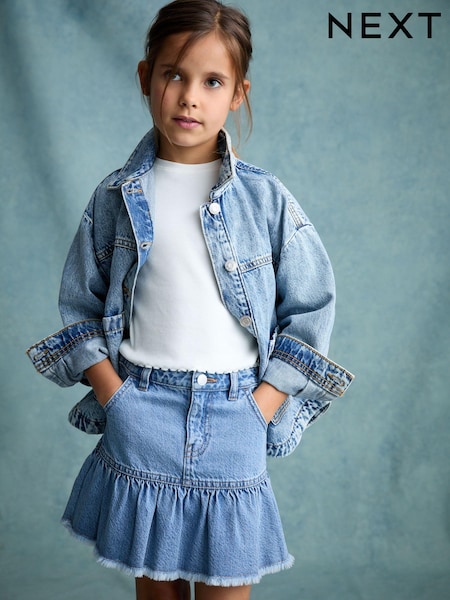 Mid Blue 100% Cotton Denim Skirt (3-16yrs) (E43871) | R$ 125 - R$ 175