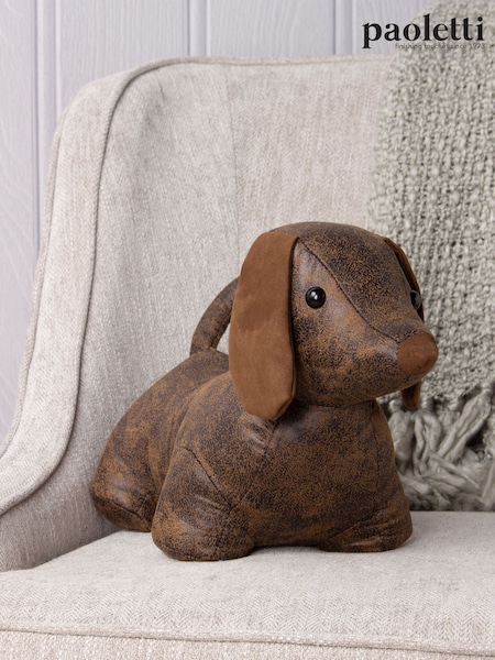 Paoletti Brown Dexter Faux Leather Dog Novelty Doorstop (E44031) | €23