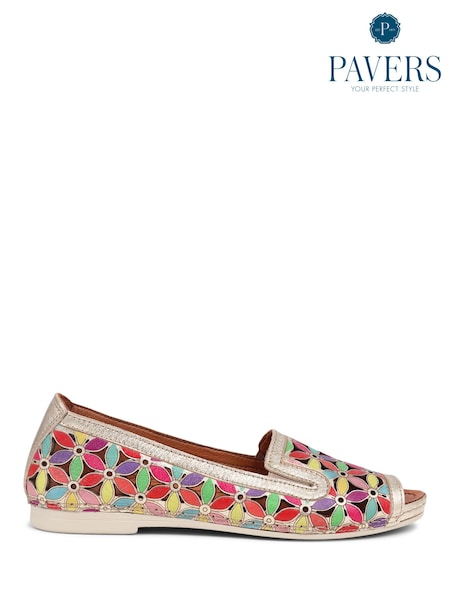 Kultainen/kullanvärinen multi - Pavers Leather Cut Out Detail Pumps (E44102) | €68