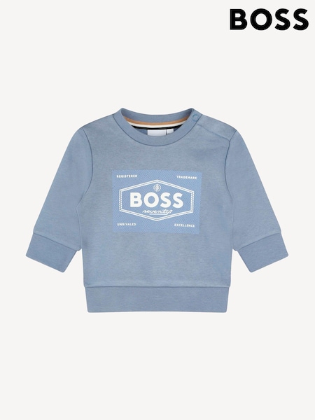 BOSS Vintage Logo Baby Crew Neck Sweatshirt (E44149) | 371 LEI