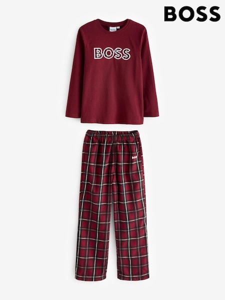 BOSS Red Flannel Check Logo Pyjama Top & Trousers Set (E44150) | €56 - €69