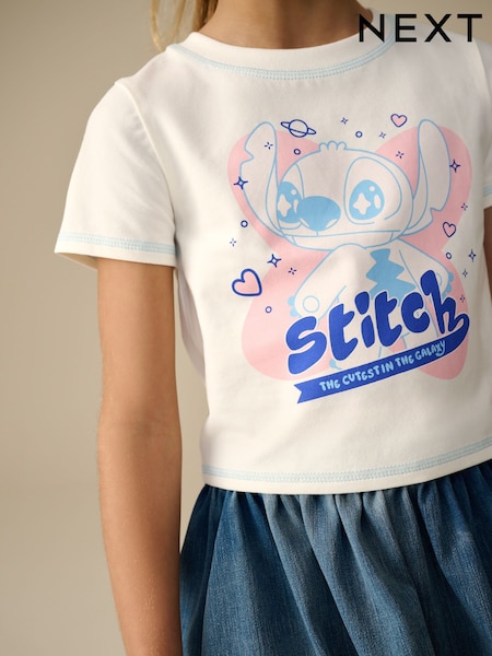 White Cosmic Lilo and Stitch T-Shirt (3-16yrs) (E44359) | €17 - €24