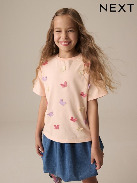 Orange Crochet Butterfly T-Shirt (3-16yrs) (E44404) | 288 UAH - 494 UAH