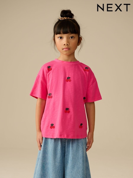 Pink Beaded T-Shirt (3-16yrs) (E44438) | 494 UAH - 700 UAH