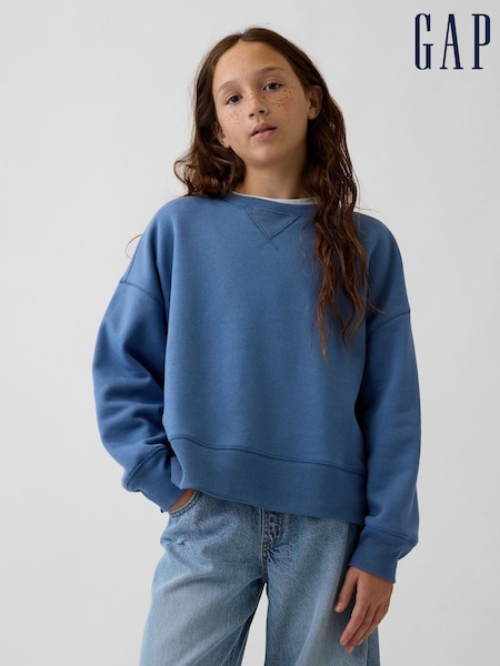 Blå - Gap Vintage Soft Oversized Split-hem Sweatshirt (4-13yrs)