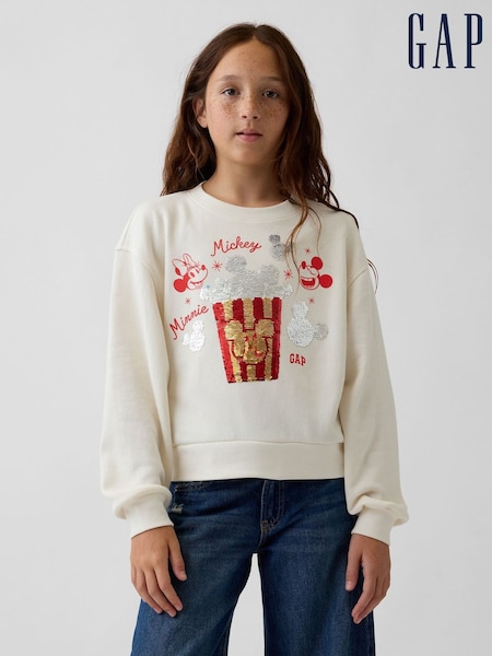 Cream - Gap Disney Relaxed Flip-sequin Wedge Sweatshirt (4-13yrs)