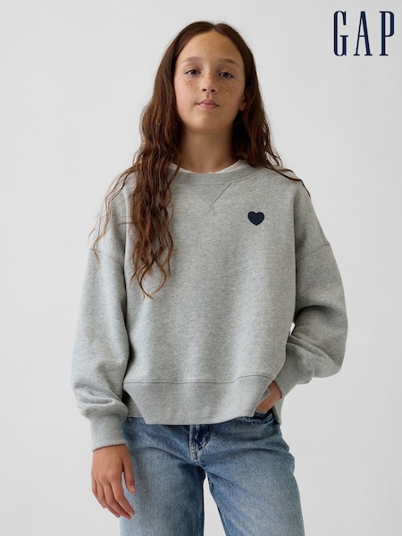 Gris - Gap Vintage Soft Oversized Split-hem Sweatshirt (4-13yrs)
