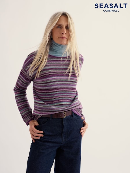 Purple - Seasalt Cornwall Fruity Striped Jumper