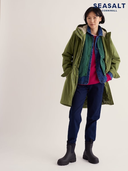 Verde claro - Seasalt Cornwall Plant Hunter Cotton Waterproof Coat