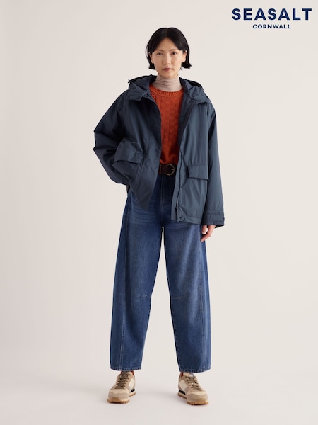 Blue - Seasalt Cornwall Portheras Oversized Waterproof Jacket