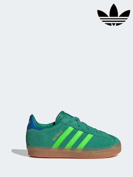 Πράσινο/Λάιμ - Adidas Originals Gazelle Infant Kids Trainers (E44754) | 63 €