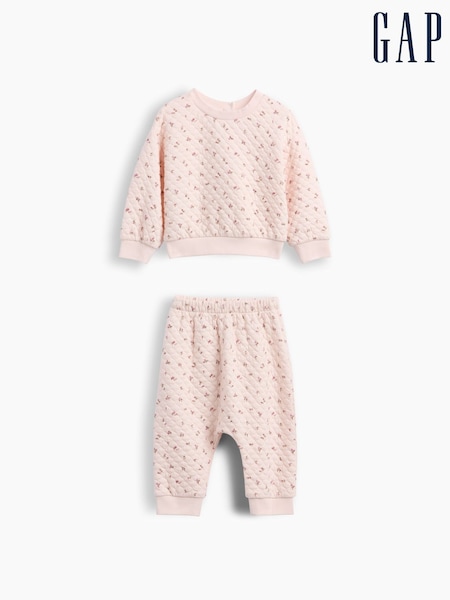 Pink Floral - Gap Quilted Outfit Set (0-24mths)