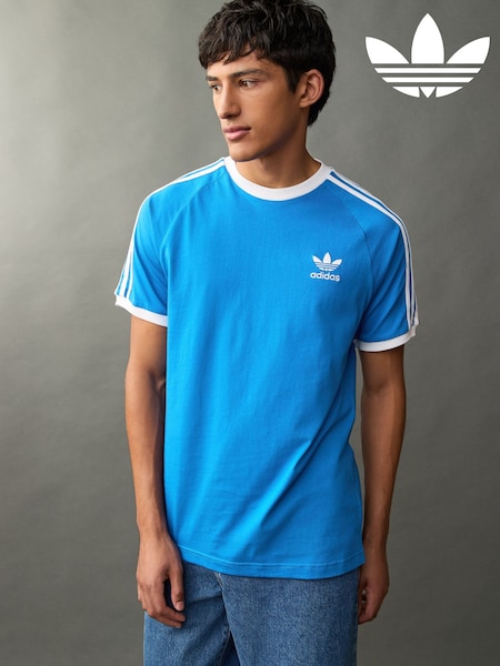adidas Originals Blue Adicolor Classics 3-Stripes 100% Cotton T-Shirt (E44802) | R$ 275