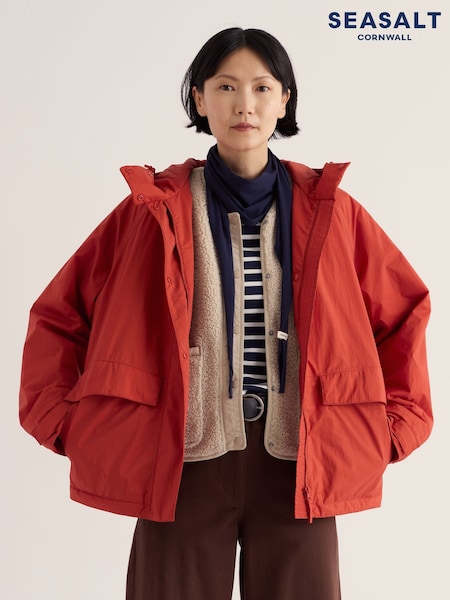Πορτοκαλί - Seasalt Cornwall Portheras Oversized Waterproof Jacket
