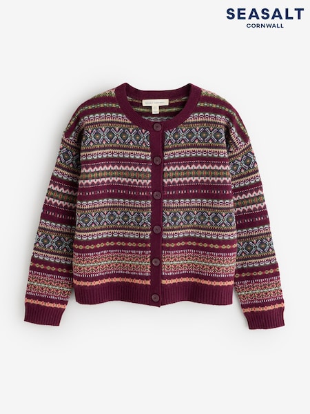 Purple - Seasalt Cornwall Copperhouse Fairisle Cardigan
