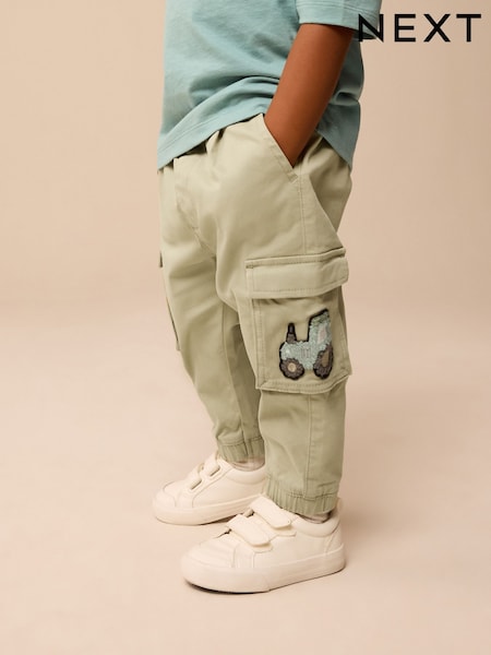 Sage Green Tractor Cargo Trousers (3mths-7yrs) (E44891) | €20 - €23
