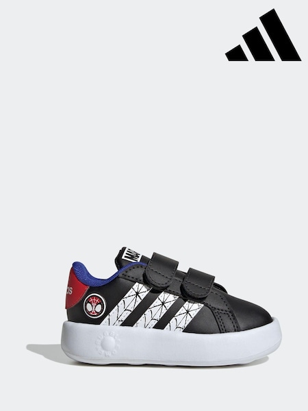 adidas Charcoal Black Marvel's Spider-Man Grand Court Trainers (E44910) | €40