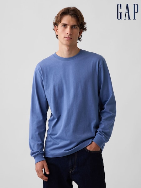Albastru - Regular Gap Long Sleeve T-shirt