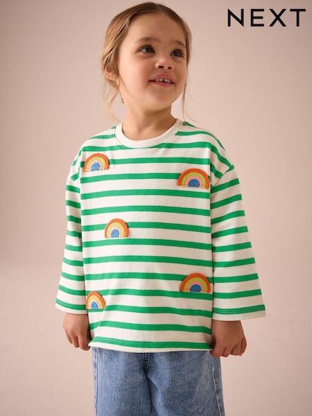 Vihreä - Long Sleeve 100% Cotton T-shirt (3mths-7yrs) (E44973) | €11 - €13