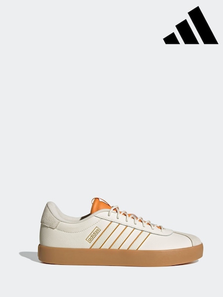 adidas Off White/Orange VL Court Trainers (E45016) | R$ 640