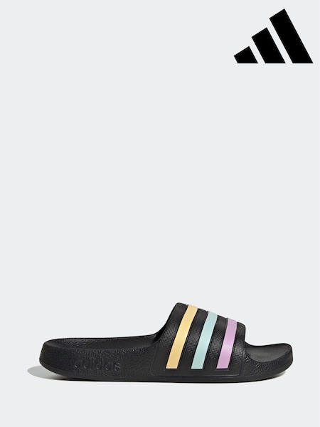 adidas Black/Multi Adilette Youth Kids Sliders (E45017) | R$ 130