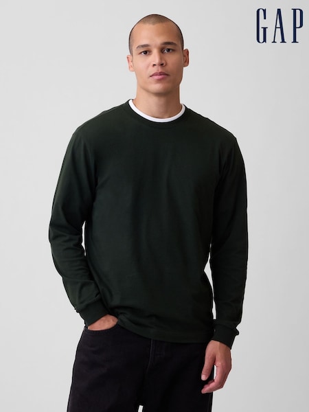 Verde închis - Regular Gap Long Sleeve T-shirt