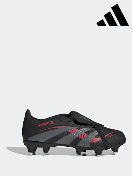 adidas Black Kids Predator League Fold Over Tongue Soft Ground Boots (E45078) | R$ 590
