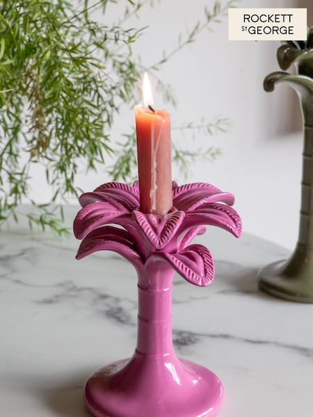 Rockett St George Pink Palm Tree Taper Holder (E45123) | €24.50