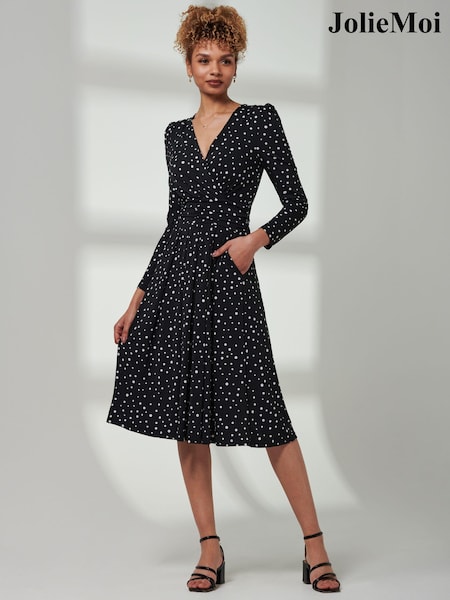 Jolie Moi Black Rafella Long Sleeve Midi Dress (E45139) | 4,085 UAH