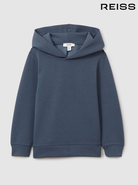 Dunkles Diesel Blue - Reiss Fabien Interlock Jersey Hoodie (E45151) | 69 €
