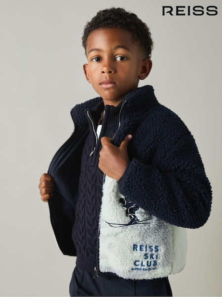 Reiss Blue Alwin 3-9 yrs Ski Landscape Fleece Jacket (E45161) | €88