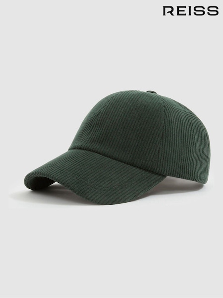 Verde oscuro - Reiss Benton Corduroy Baseball Cap (E45177) | 85 €