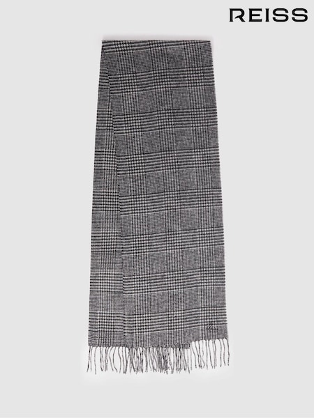 Reiss Black/White Sanders Wool and Cashmere Prince of Wales Check Scarf (E45179) | €40