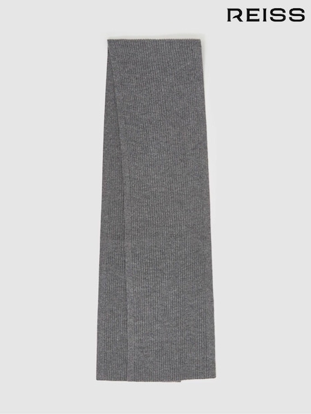 Gris melange medio - Reiss Chesterfield Ribbed Merino Scarf (E45183) | 95 €