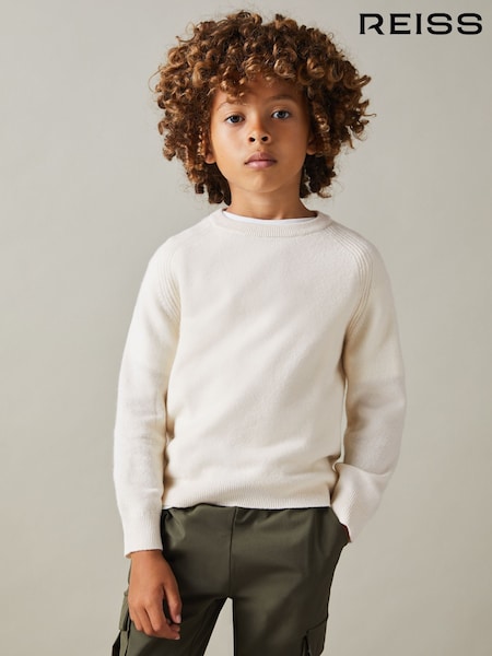 Reiss Off White Cloud 9-13 yrs Wool Blend Crew Neck Jumper (E45185) | €64