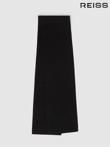 Reiss Black Chesterfield Ribbed Merino Scarf (E45208) | €104