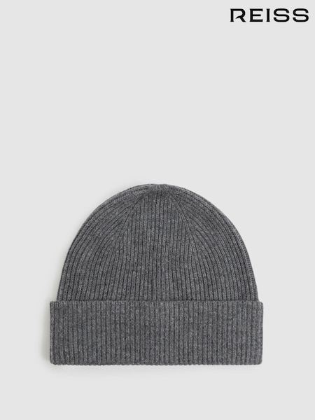 Reiss Chaise Merino Wool Ribbed Beanie Hat (E45225) | 70 €